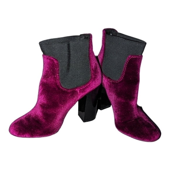 7 • Call It Spring • Purple Block Heel Ankle Booties - Picture 2 of 7